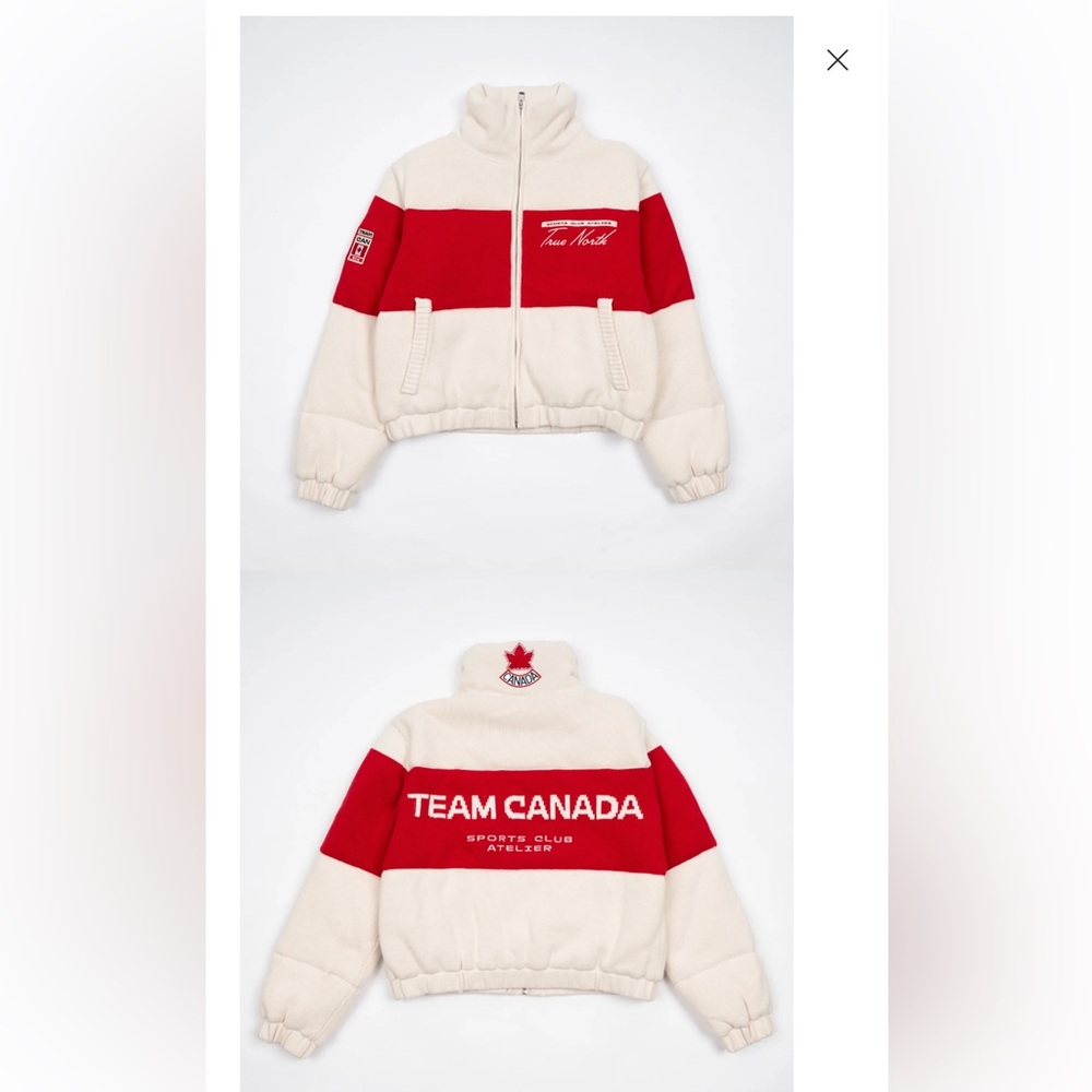 Sports Club Atelier Team Canada Bomber Jacket - Red and Cream